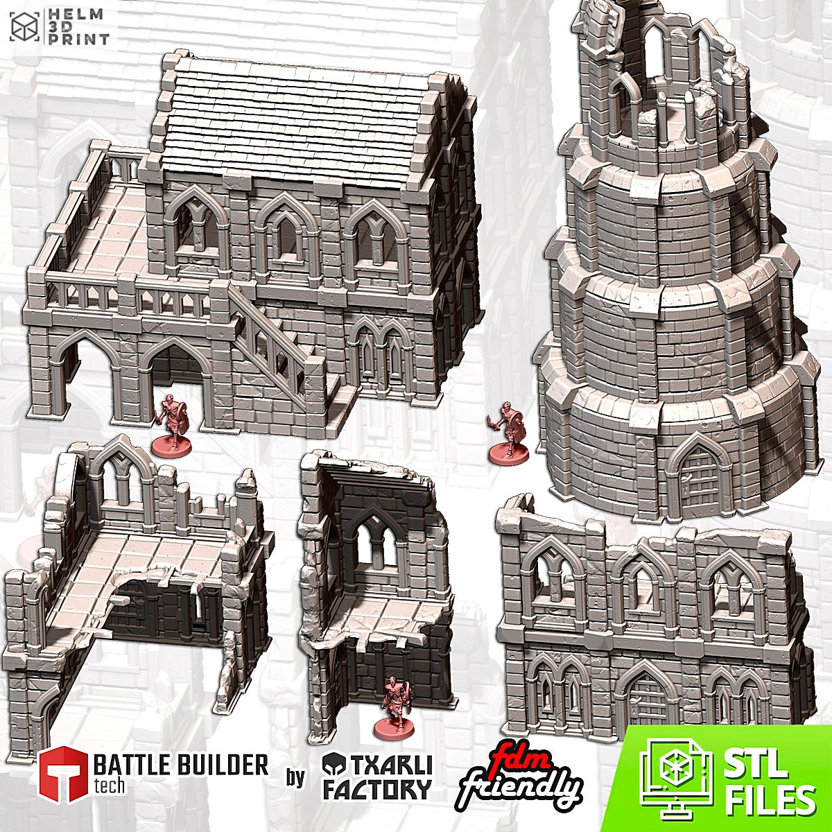 MIDDLE EARTH TOWN - FULL SET x5 ELEMENTS image 1