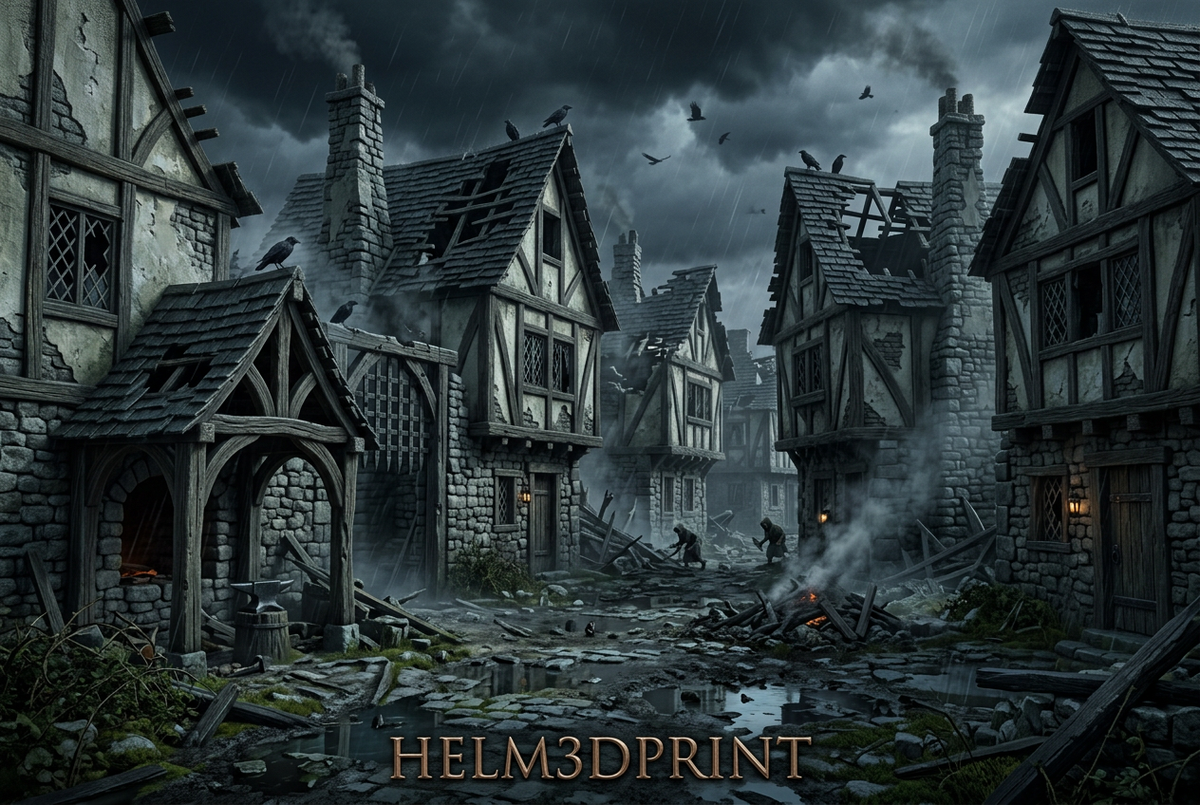 Briarwood, nouvelle illustration grimdark façon Mordheim sous l’orage