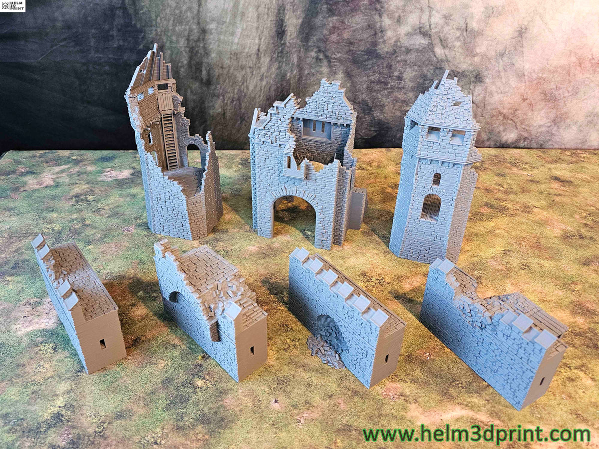 GRIMDALE CITY WALLS - RUINED FORTRESS STARTING PACK x7 ELEMENTS image 13