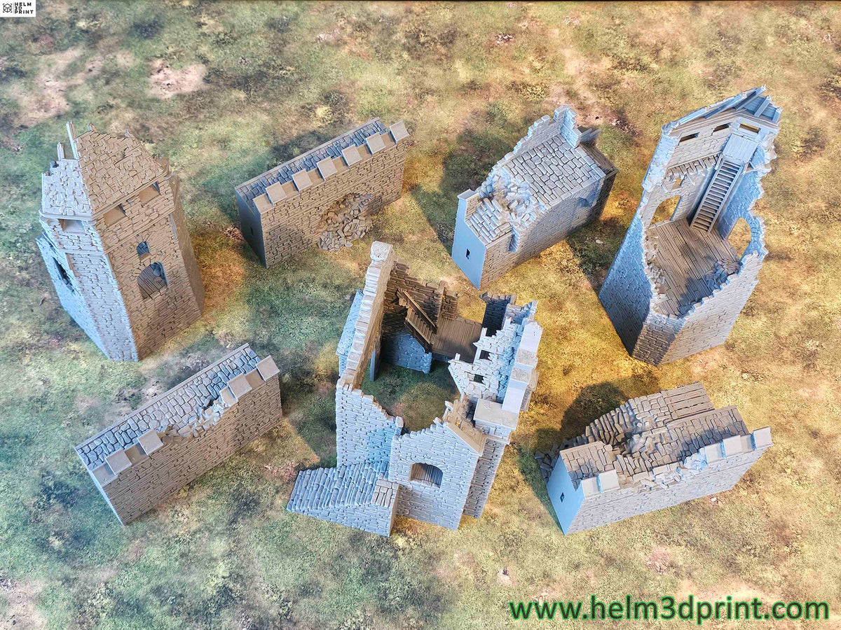 GRIMDALE CITY WALLS - RUINED FORTRESS STARTING PACK x7 ELEMENTS image 8