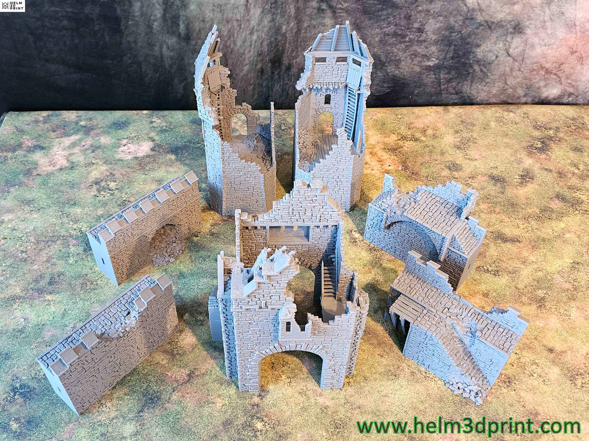 GRIMDALE CITY WALLS - RUINED FORTRESS STARTING PACK x7 ELEMENTS image 6