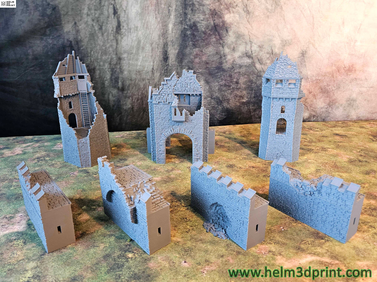 GRIMDALE CITY WALLS - RUINED FORTRESS STARTING PACK x7 ELEMENTS image 11