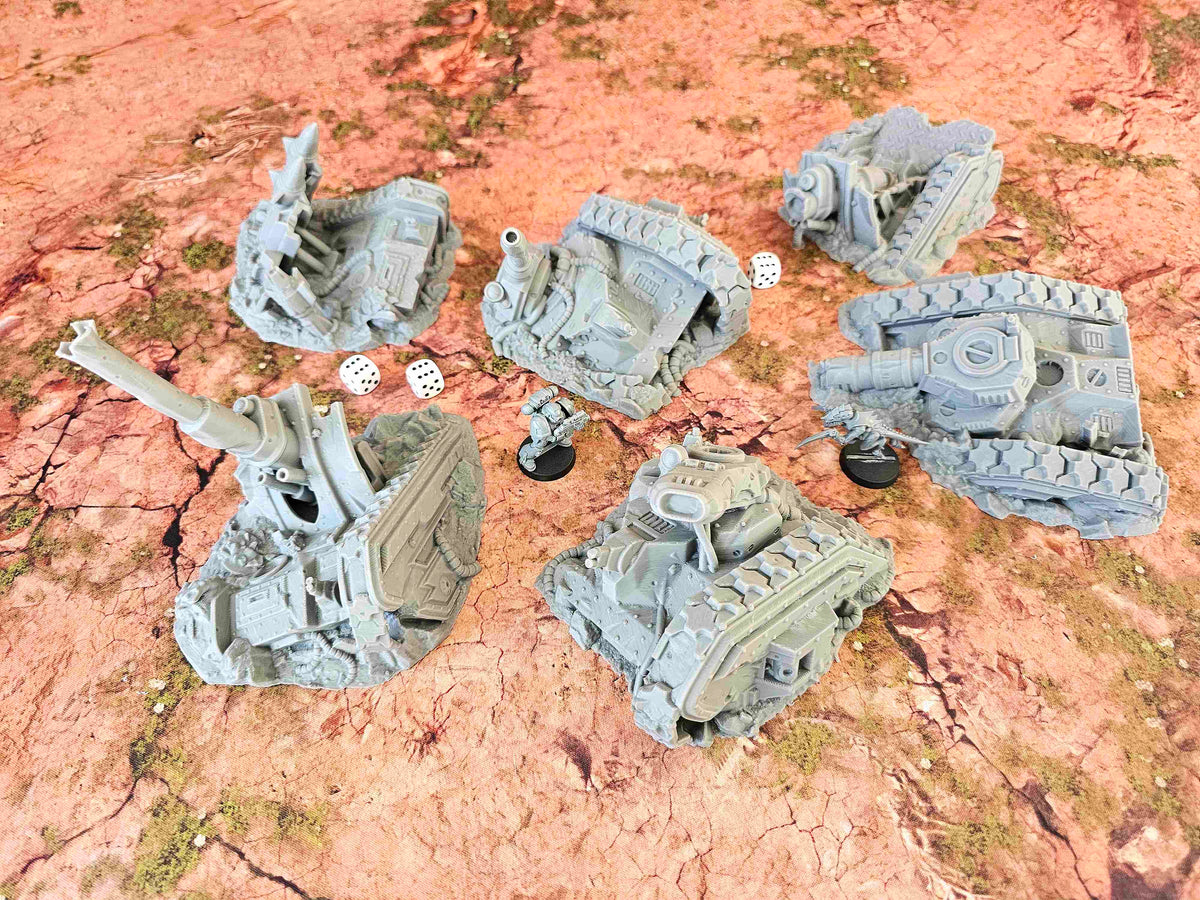 DESTROYED TANKS - FULL SETx6 ELEMENTS image 0