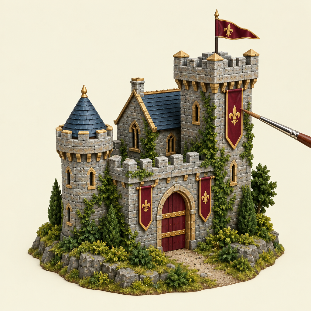 Décor de la carte Les finitions, nouvelle palette avec pinceau