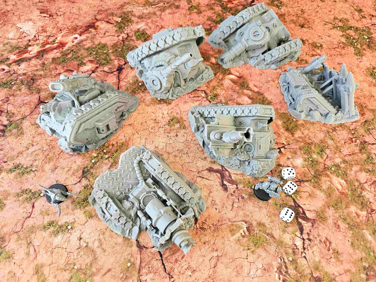 DESTROYED TANKS - FULL SETx6 ELEMENTS image 3