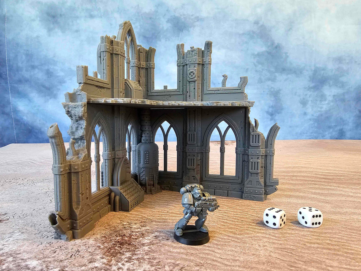 GOTHIC RUIN SCIFI - CORNER 1 LEVEL STATUE image 0